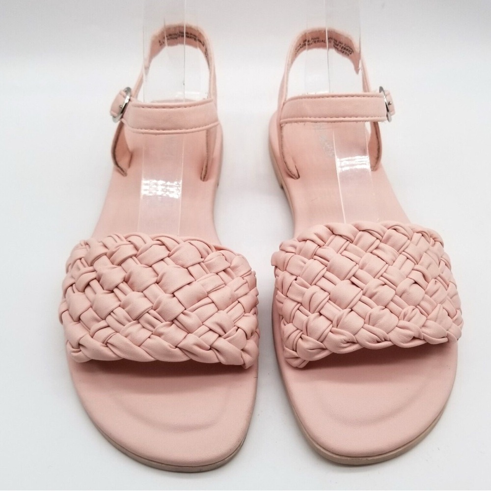Steve Madden Big Girls Karina Ankle Strap Sandals Size 4 Faux Leather Pi…